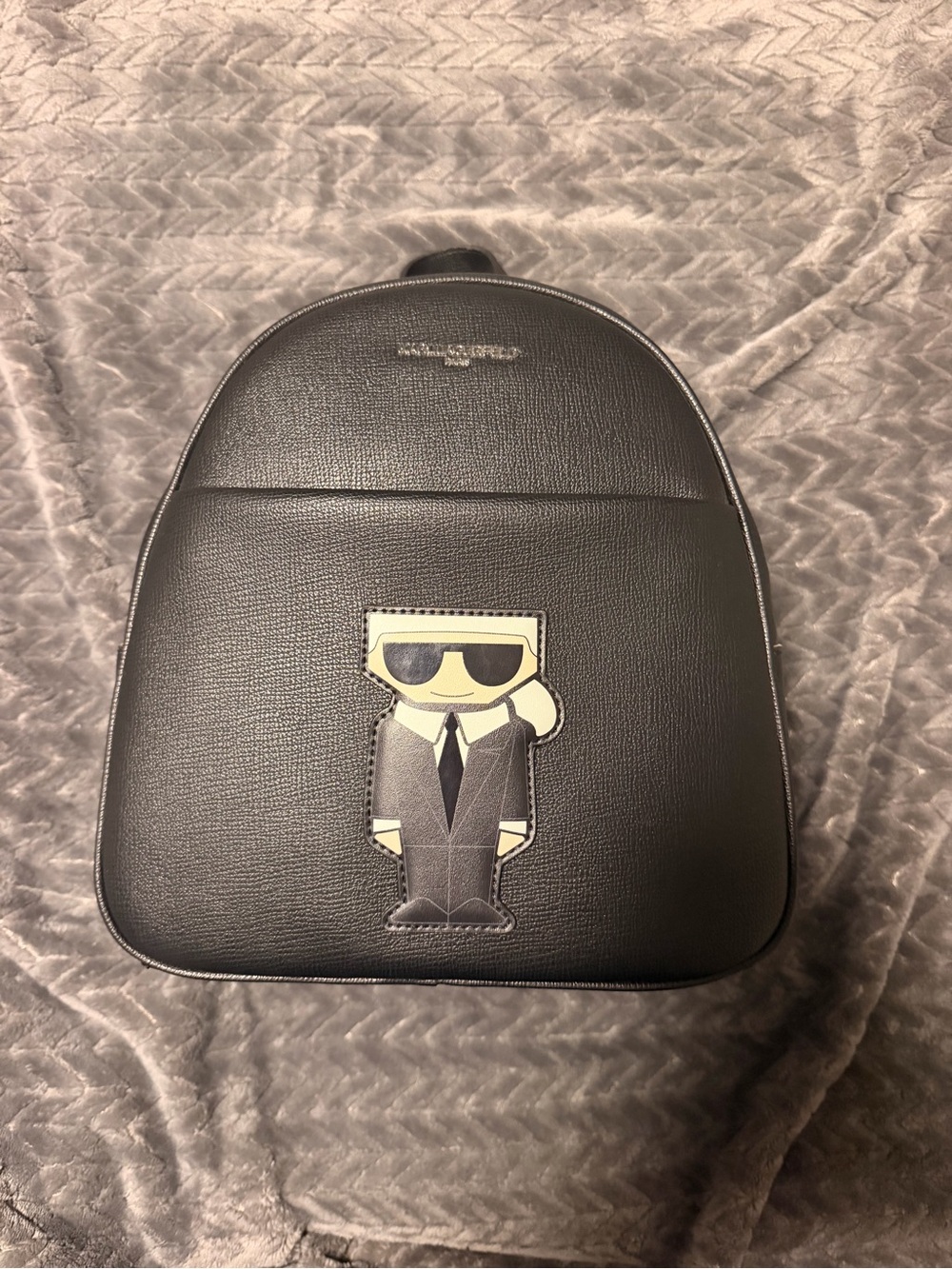 Karl Lagerfeld Black Backpack with Iconic Karl Patch